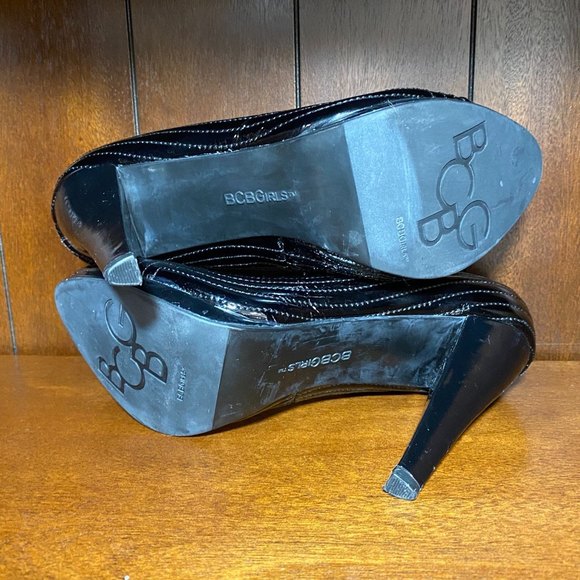 BCBGirls Leather Upper Textured High Heels Shoes Cordovan  Size 7.5 Black - Picture 8 of 8